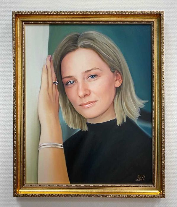 Tablou pictat portret,ulei sau acrilic