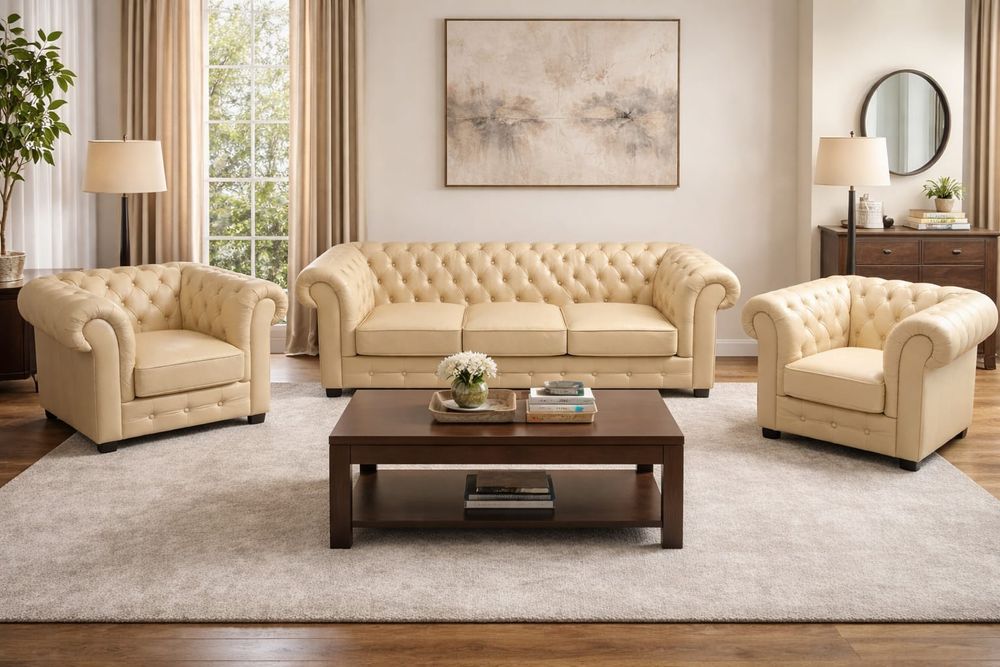 Set canapele Chesterfield  piele naturala