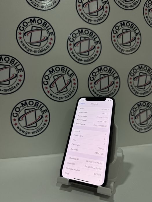 iPhone 12 Mini - 256GB - Negru - Impecabil - Garantie