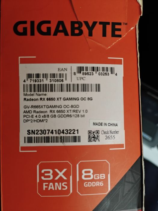 Видеокарта GIGABYTE Radeon RX 6650 XT GAMING OC 8G