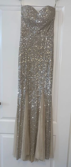 Rochie de ocazie , tip sirena lunga din paiete remodelanta sclipici S