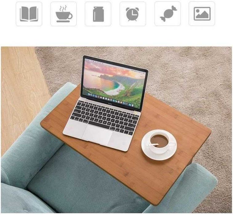 Маса бамбук диван,  Z-образно, бюро за лаптоп, нощно шкафче 112