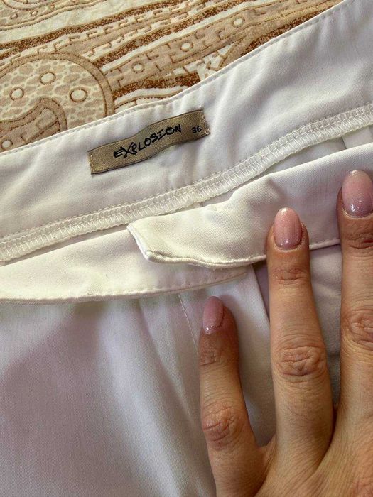 Брюки 7/8 белые бананы, р.36 Турция
