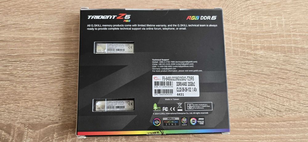 G.Skill Trident Z5 RGB 64GB (2x32GB) DDR5 6400MHz CL32 – В Гаранция