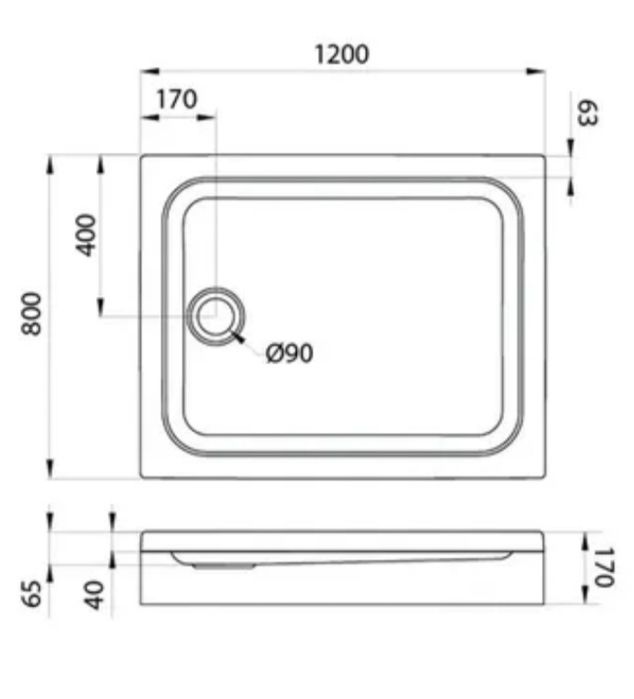 Акриловый поддон для душа