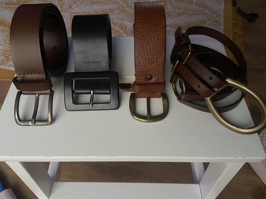 Кожени колани кафяв, черен Ralph Lauren, Calvin Klein