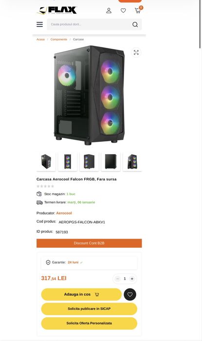 Carcasa Aerocool Falcon FRGB, Fara sursa