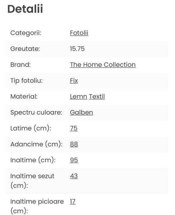 Fotoliu galben din textil Zikzak The Home Collection