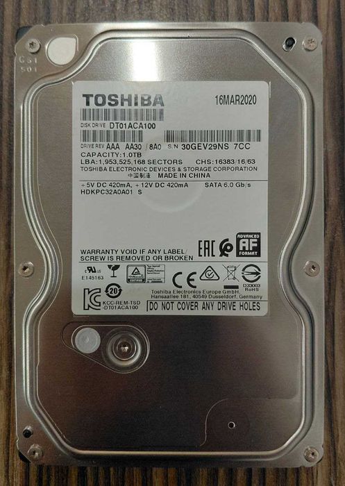Жесткий диск TOSHIBA 1TB
