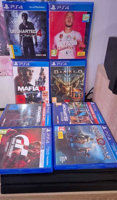 PS 4 pro 1TB с 1джойстик и 8 игри