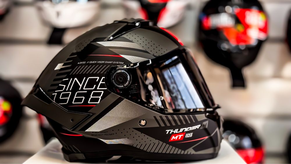 Casca Moto MT Thunder 4 Luminence Negru/Gri Mat