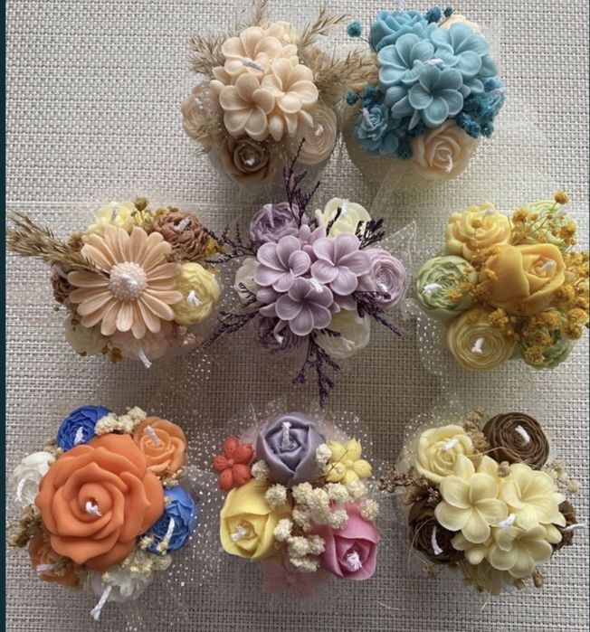 Ароматен букет от соеви свещи