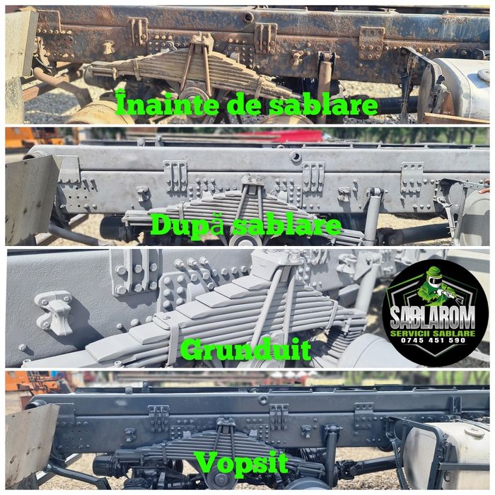 Sablare profesională și vopsire – camioane, șasiuri, obiecte metalice