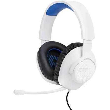 Căști gaming JBL - Quantum 100P Console, PS5, alb/albastru