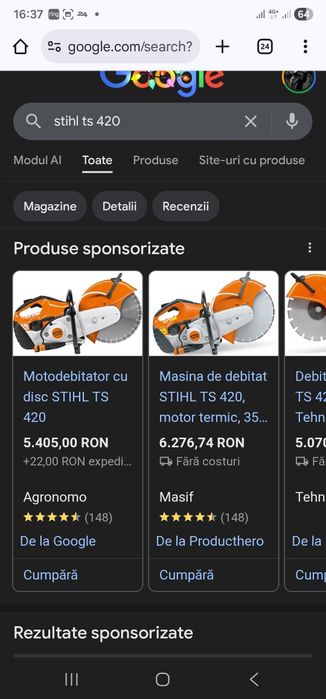 Stihl TS 420 Motodebitator de taiat beton/asfalt An 02.2025 Profi