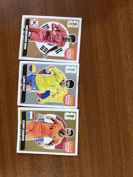 3 panini extra sticker gold,silver,bronze