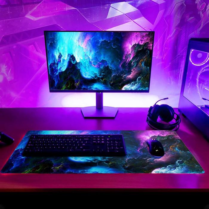 Mousepad cu lumina LED RGB 7 culori RGB 4 moduri de iluminare 80x30 cm