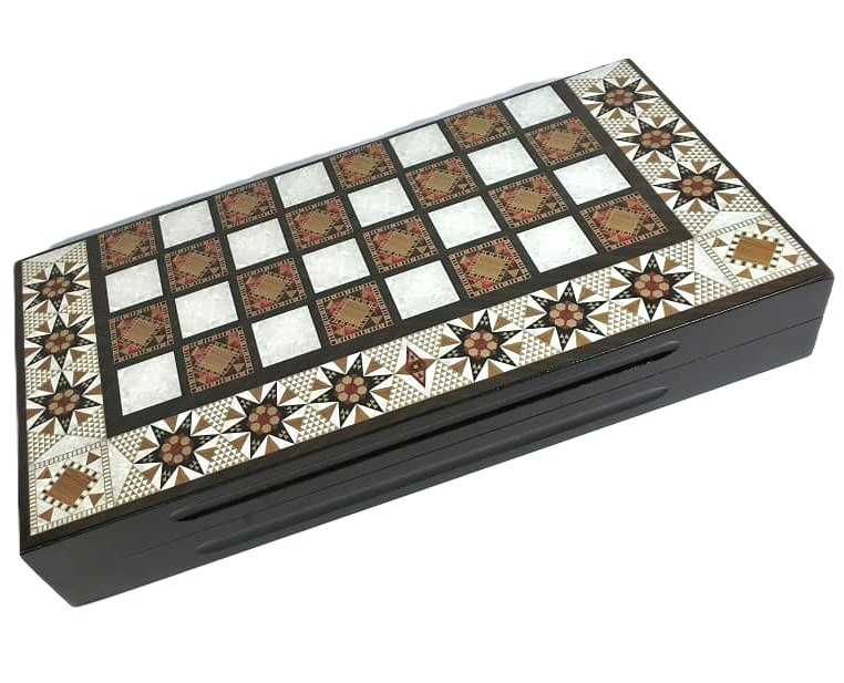 Joc 2 în 1 – Table și Șah din Lemn 49 x 25 x 7,5 cm Piese Table