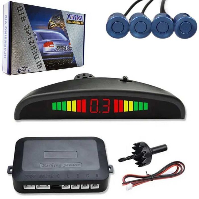 Парктроник с 4 сензора LED Display и звукова сигнализация - Син