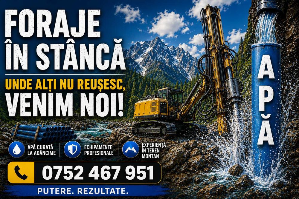 Foraje puțuri apă in stâncă