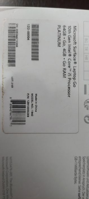 Microsoft surface laptop Go- defect