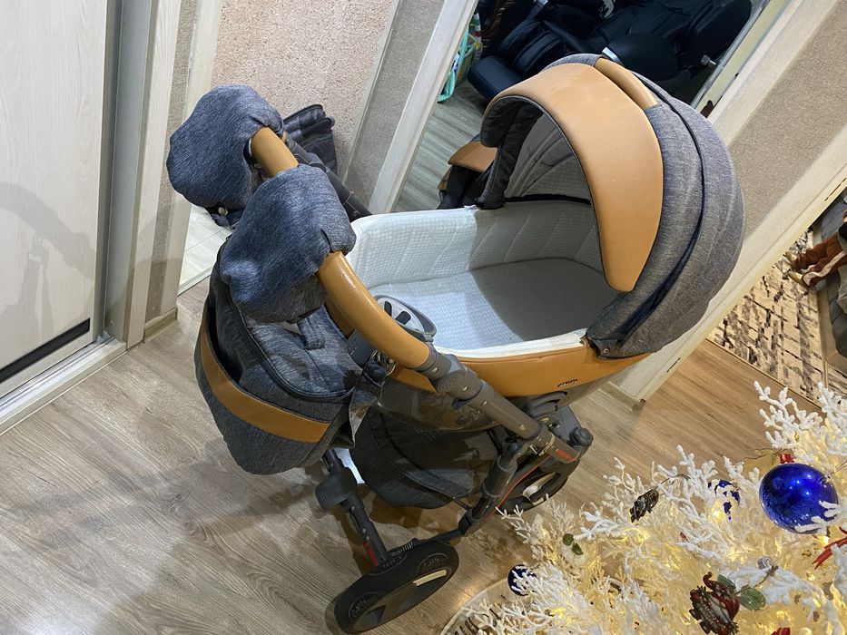 * ADAMEX Carbon оригинальная прочная коляска 3 в 1 в идеальном состоян