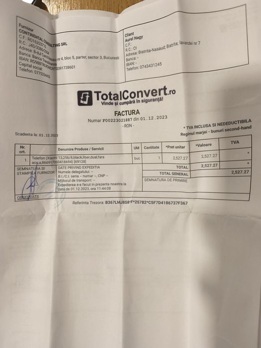 Vând Xiaomi 13 perfect functional