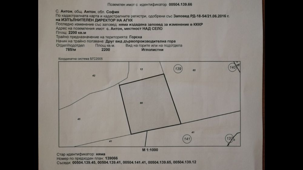 Земя - гори, село Антон, до стадион, на Подбалканският път