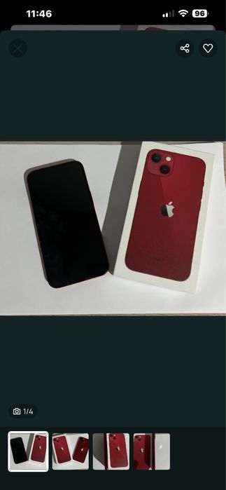 Iphone 13 red ,128 gb