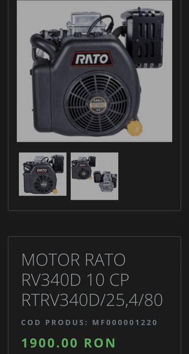 Motor tractoras de tuns iarba RATO 10CP , 15CP , 17.5 CP NOU