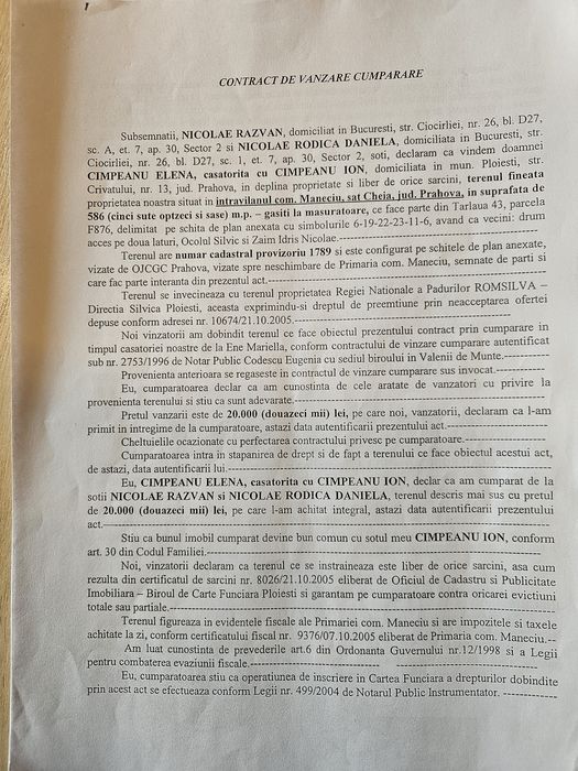 Teren intravilan Cheia ,Prahova