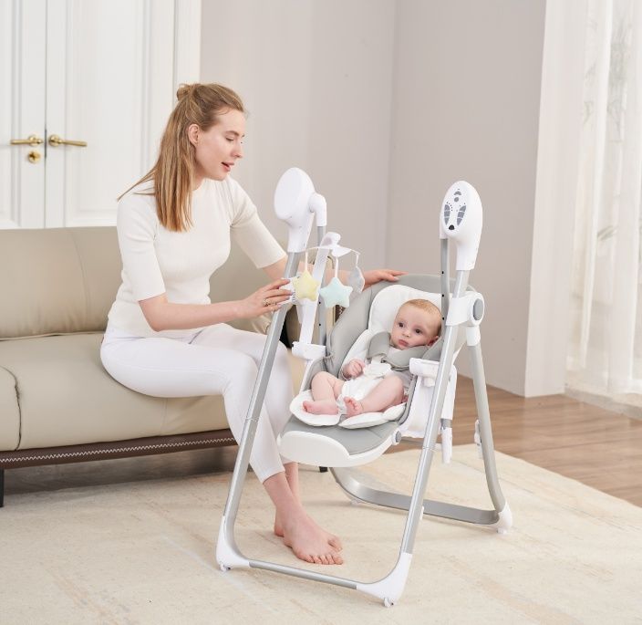 Стульчик для кормления Maribel 3в1 шезлонг - качели / Новое в коробке!