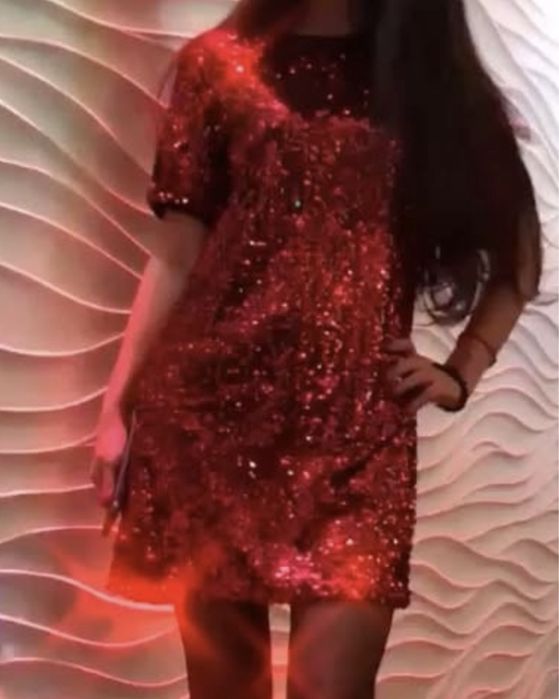 Платье- майка блестящее в паетках