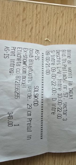 Boxă Ikea Solskydd nouă
