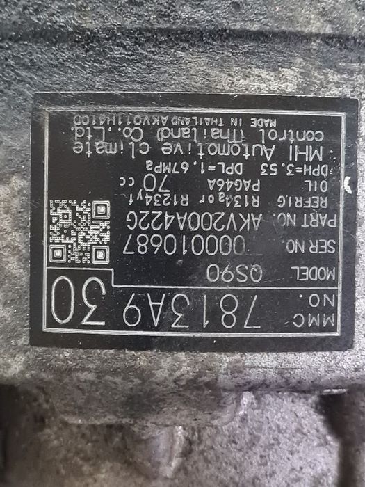 Compresor clima Mitsubishi ASX Facelift 2016 1.6i 2016 - 2018 4A92 (819) 7813A930