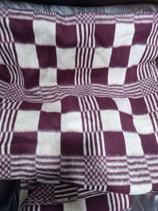 Чисто ново вълнено одеяло "Индустриалимпорт" (Соц ретро, 100% вълна)