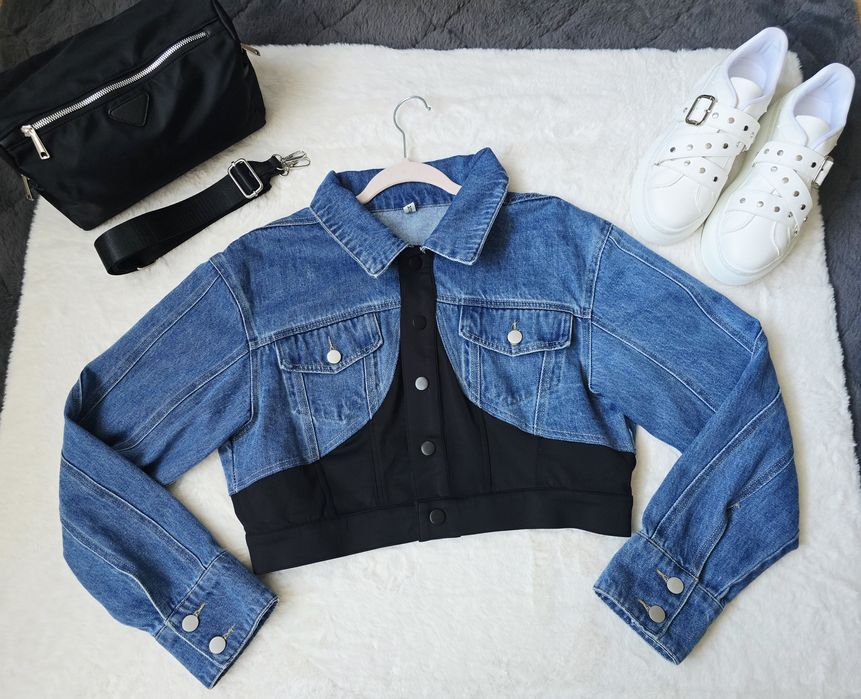 Дамско дънково яке по модел на Mugler