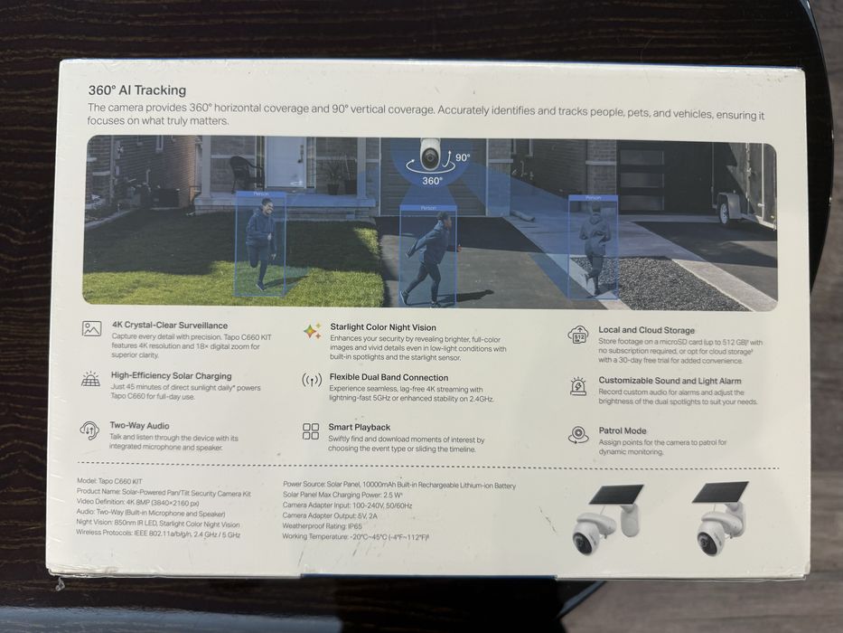 TP-Link Tapo C660 KIT 8MP 4K соларна безжична камера за видеонаблюдени