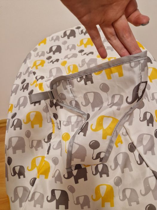 Balansoar copil din material textil, imprimeu elefant