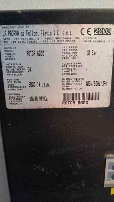 Vand Compresor surub ROTOR 6000