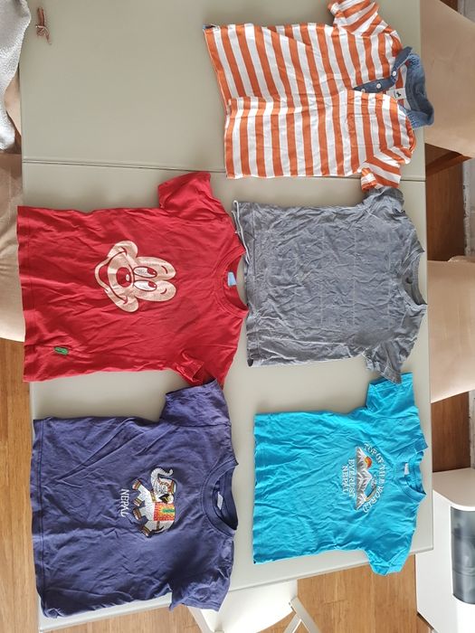 Лот 5 тениски и 2 чифта къси панталони ръст 116-122, 6-7 години