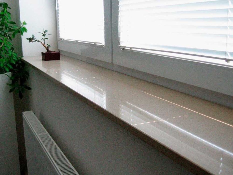 Подоконники  из камня акрил, кварц (искусственный камень)