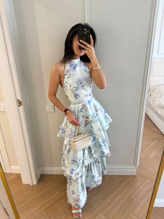 Платье летнее длинное с открытой спиной