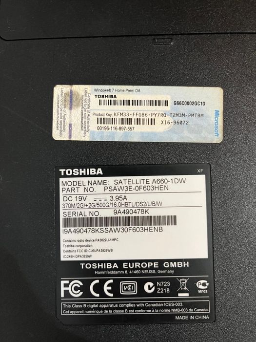Vand Laptop Toshiba Satellite