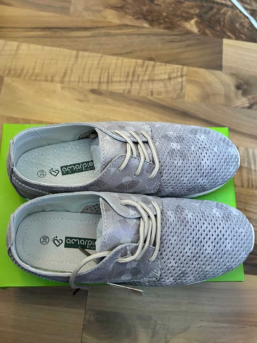 pantofi casual, Amarpies,gri deschis,design modern,aerisit, marimea 36
