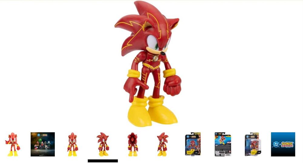 Нов DC x Sonic alias The Flash 6 см оригинална екшън фигурка от Jakks Pacific, много подвижна и детайлна, колекционерска опаковка - Соник като Флаш