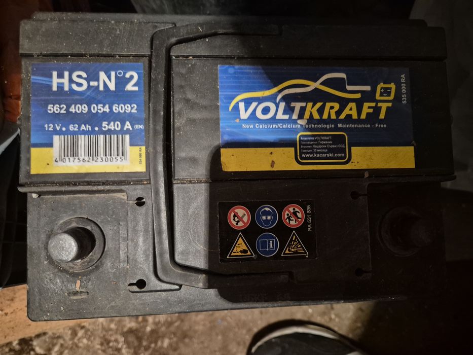 Акумулатор 62 Ah  и 540 стартов ток