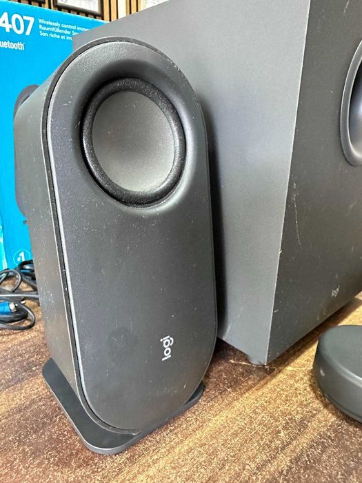 Тонколони Logitech Z407, 2.1, 80W RMS, Bluetooth 5.0, Micro-USB, AUX