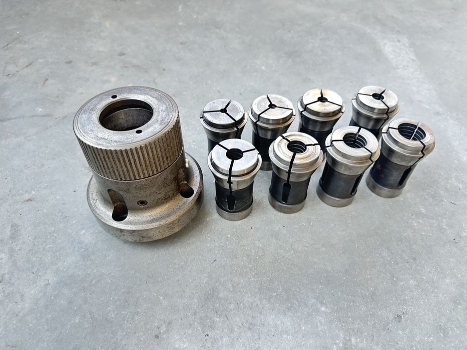 Цанков патронник за струг CNC ЦПУ с комплект цанги