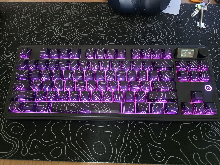 Клавиатура Ajazz AK870 With Screen TTC Flame Red Swtich V2 черный